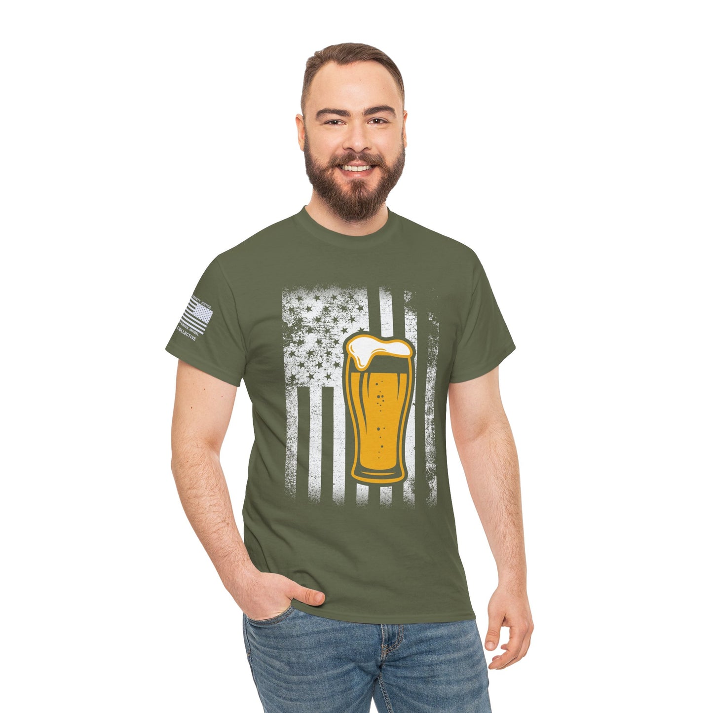 Beer Lover's Patriotic T-Shirt – Raise a Glass to Freedom