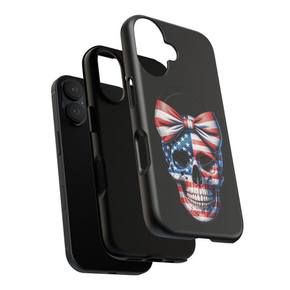 iPhone MagSafe® Cases - American Pride Bow Skull