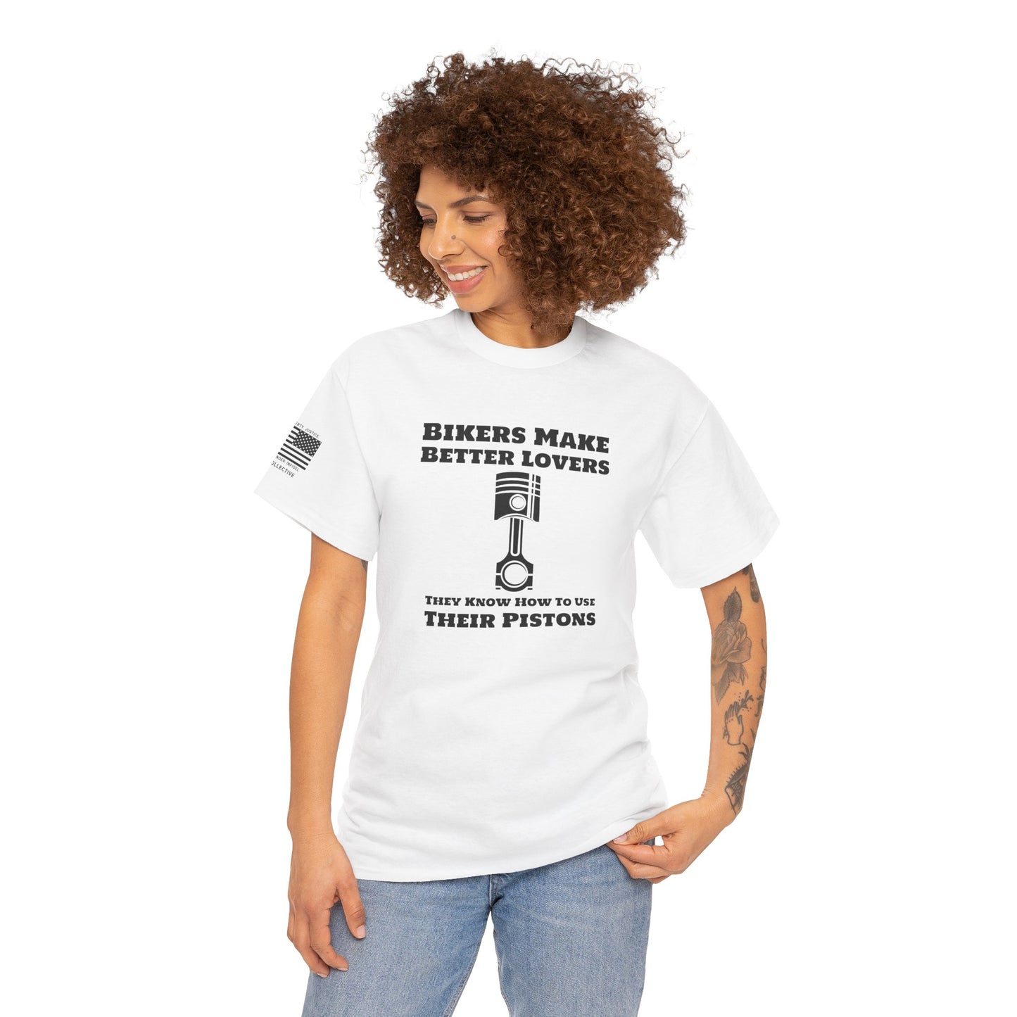 Bikers Make Better Lovers – V-Twin Pistons Graphic T-Shirt (Relaxed Fit)