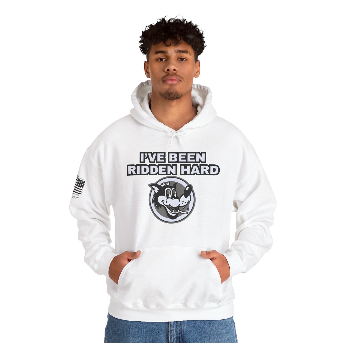 Ridden Trucker and Biker Inspired Graphic Pullover Hoodie