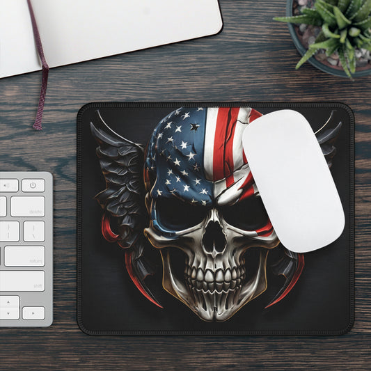 Winged Fury Patriotic Skull Mouse Pad