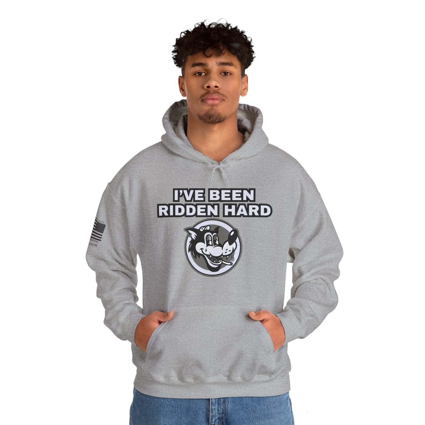 Ridden Trucker and Biker Inspired Graphic Pullover Hoodie