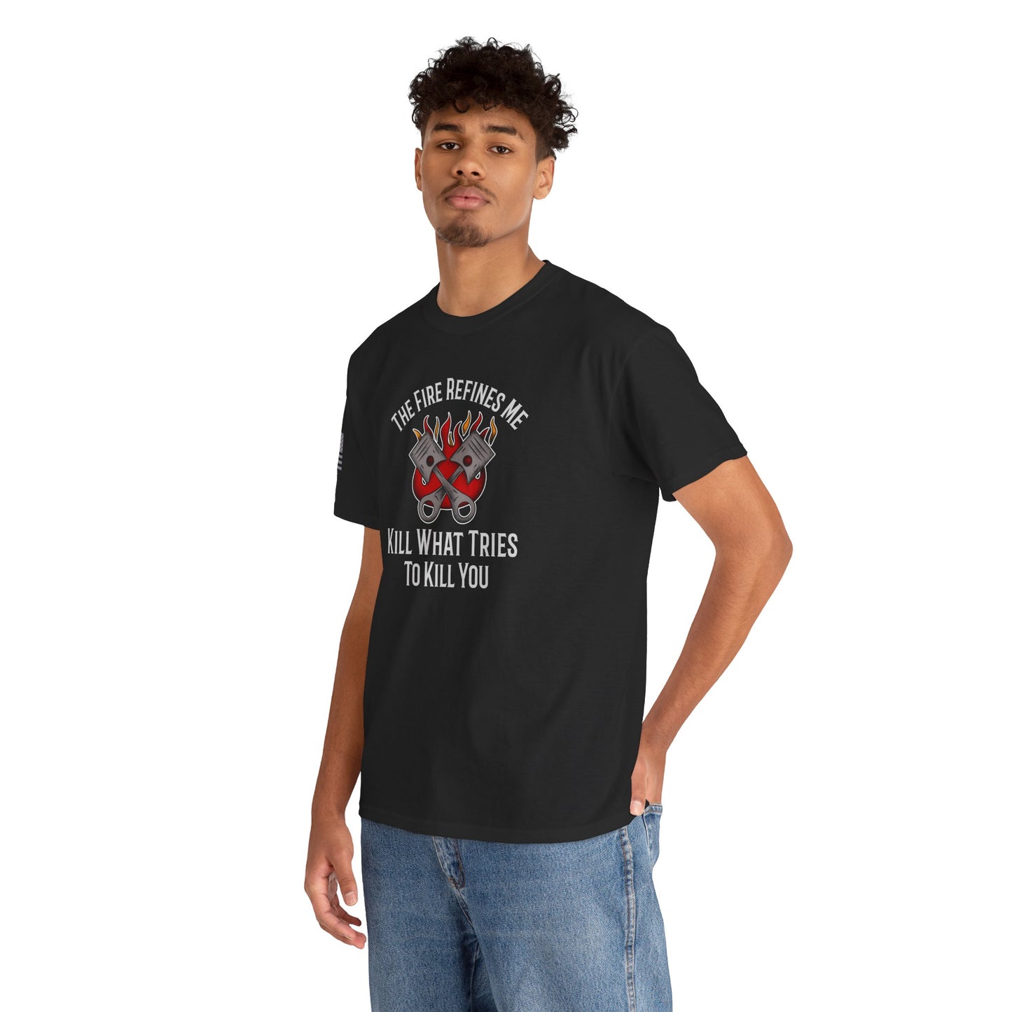 The Fire Refines Me – KWTTKY - Burnt Edges Won't Stop Me Vintage Biker Style Graphic T-Shirt