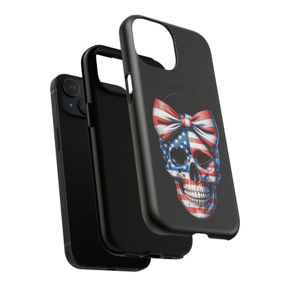 iPhone MagSafe® Cases - American Pride Bow Skull