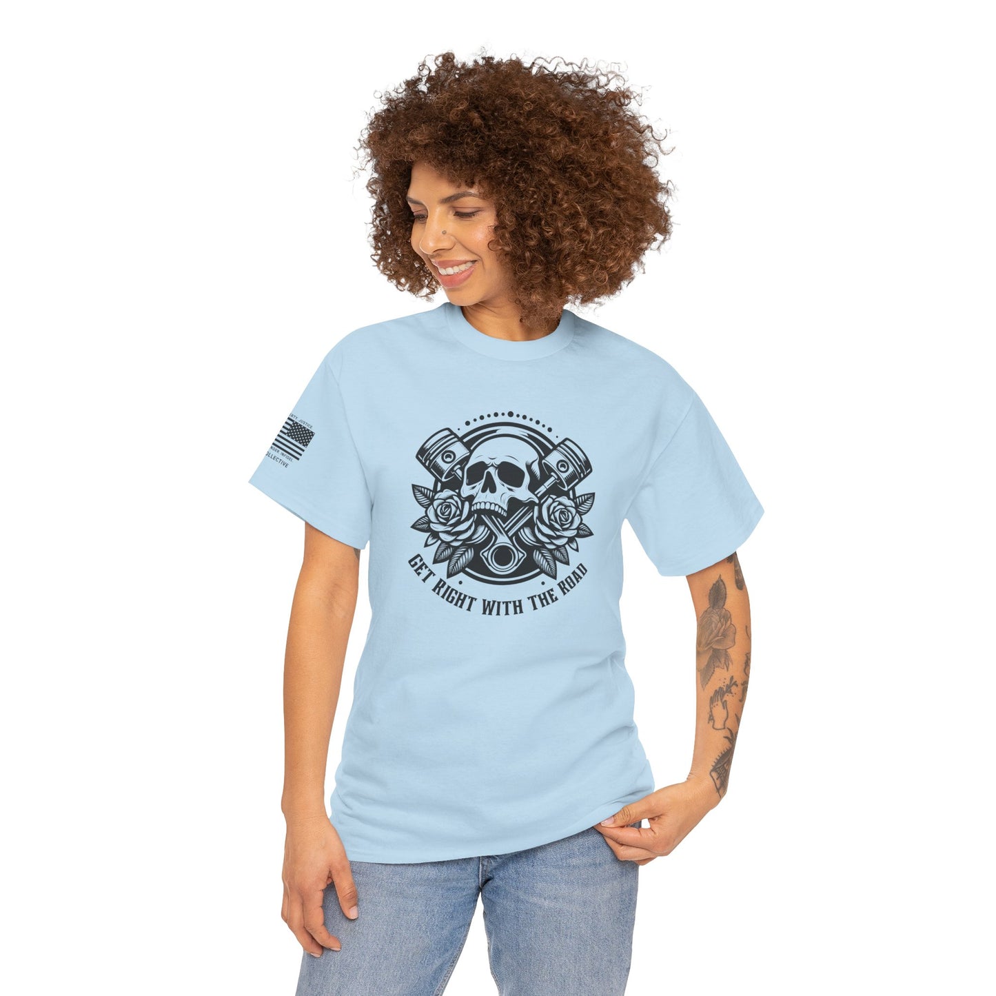 Get Right With the Road – Vintage Motorcycle Biker Graphic T-Shirt