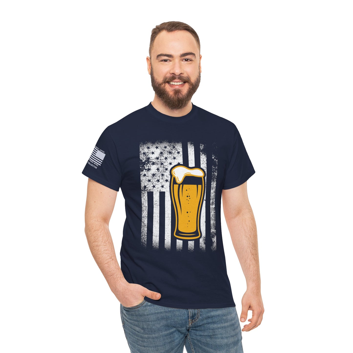 Beer Lover's Patriotic T-Shirt – Raise a Glass to Freedom