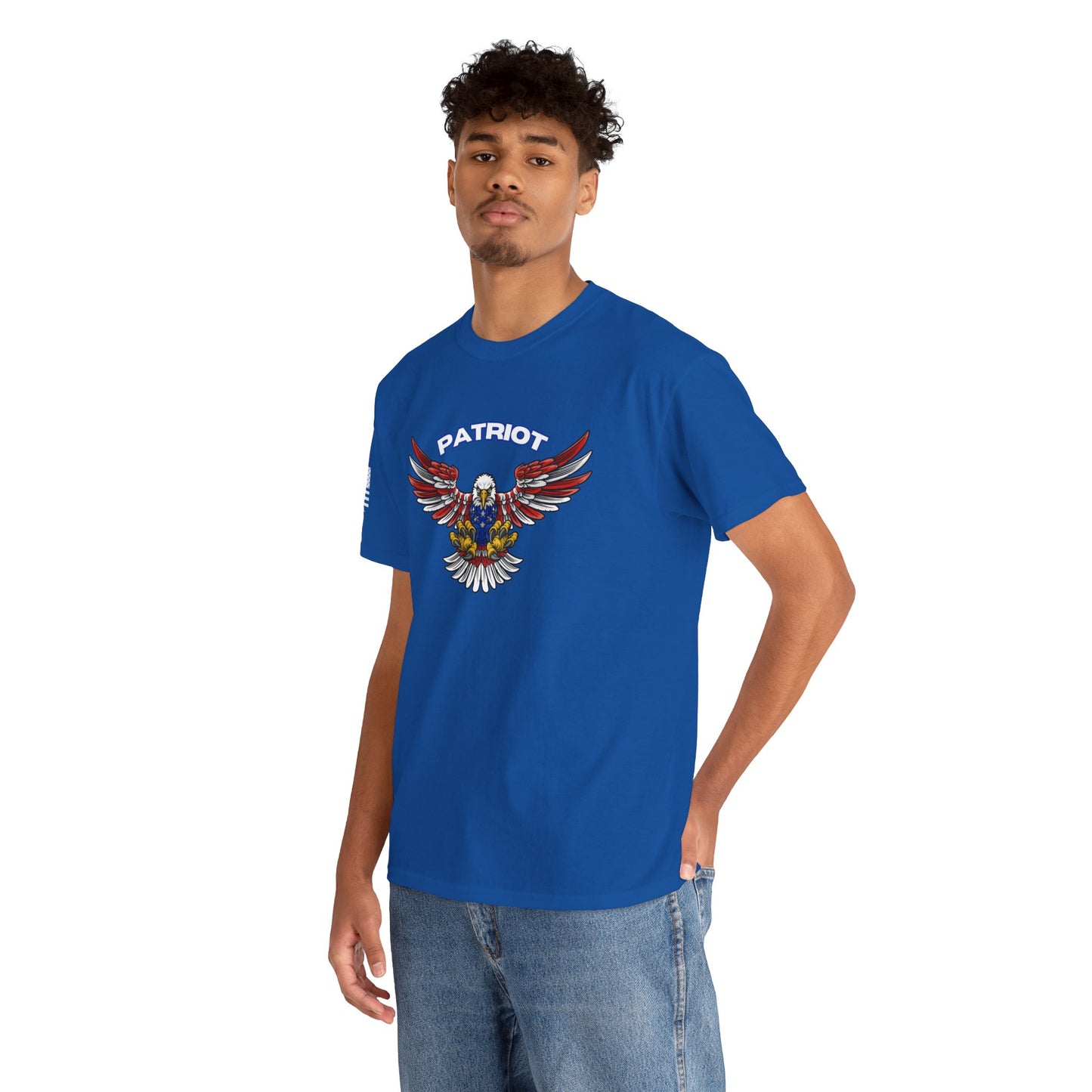 Blue-Line Patriot – Wings of Freedom Patriotic Graphic T-Shirt of Independence