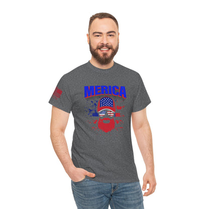 Merica Beard Trucker Graphic T-Shirt