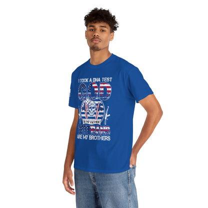 God, Veterans, and Brotherhood Red White Blue Graphic T-Shirt