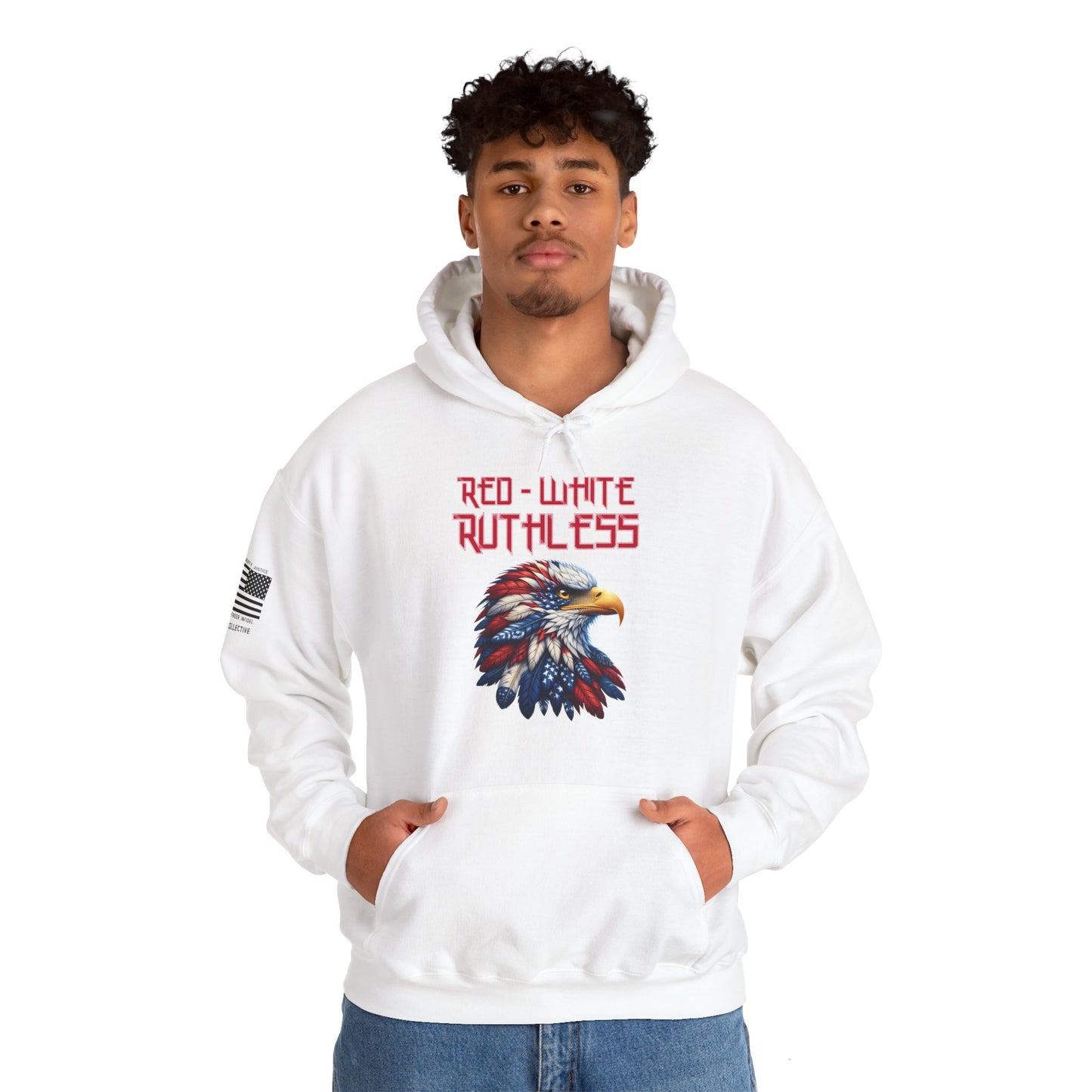 Red. White. Ruthless Eagle Hoodie