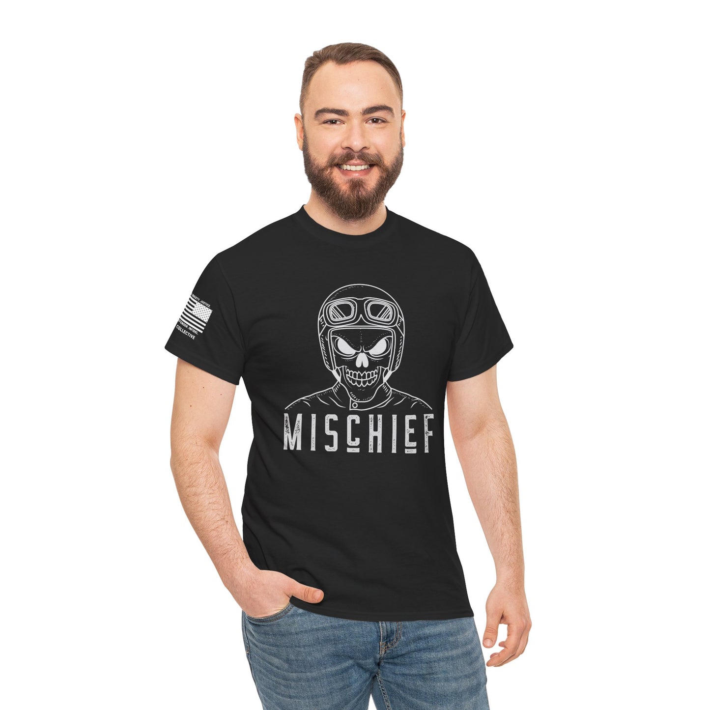 Mischief – Ride Hard, Raise Hell Vintage Biker Graphic T-Shirt