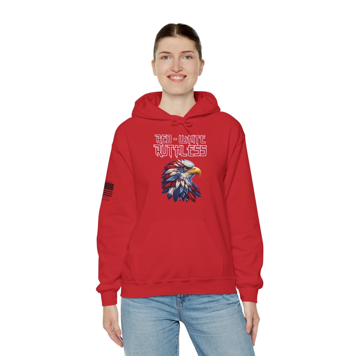 Red. White. Ruthless Eagle Hoodie