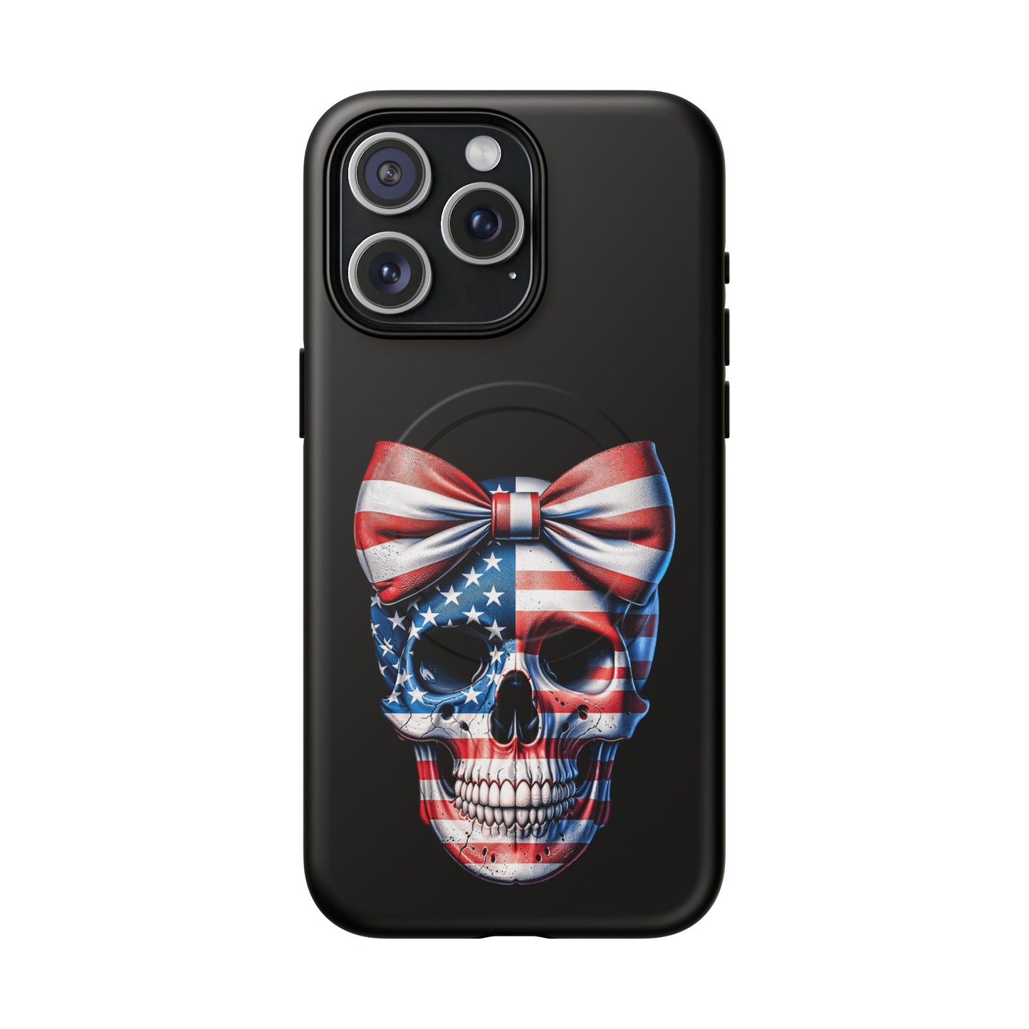 iPhone MagSafe® Cases - American Pride Bow Skull