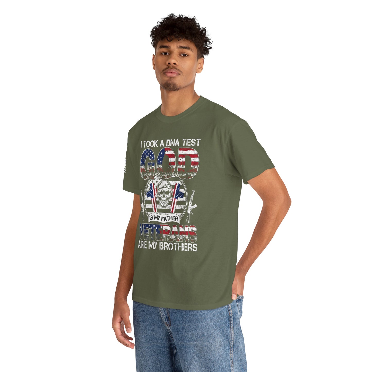 God, Veterans, and Brotherhood Red White Blue Graphic T-Shirt