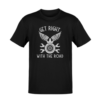 Get Right with the Road – "Do It Yourself" Old School Vintage Biker & Mechanic Graphic T-Shirt