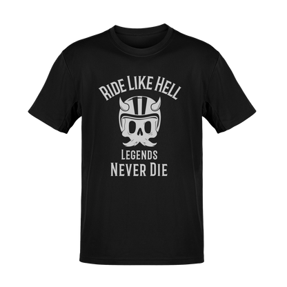 Ride Like Hell – Legends Never Die Vintage Motorcycle Graphic T-Shirt