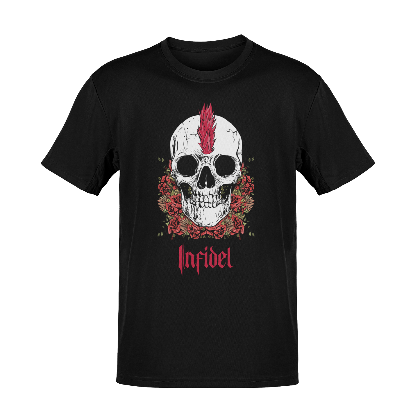 Skull and Roses – Defiance Blooms Eternal Motorcycle Inspired Biker Graphic T-Shirt