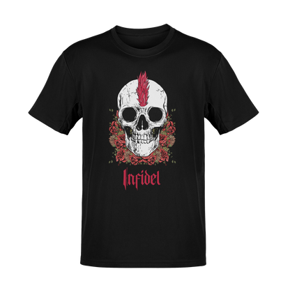 Skull and Roses – Defiance Blooms Eternal Motorcycle Inspired Biker Graphic T-Shirt