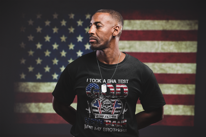 God, Veterans, and Brotherhood Red White Blue Graphic T-Shirt