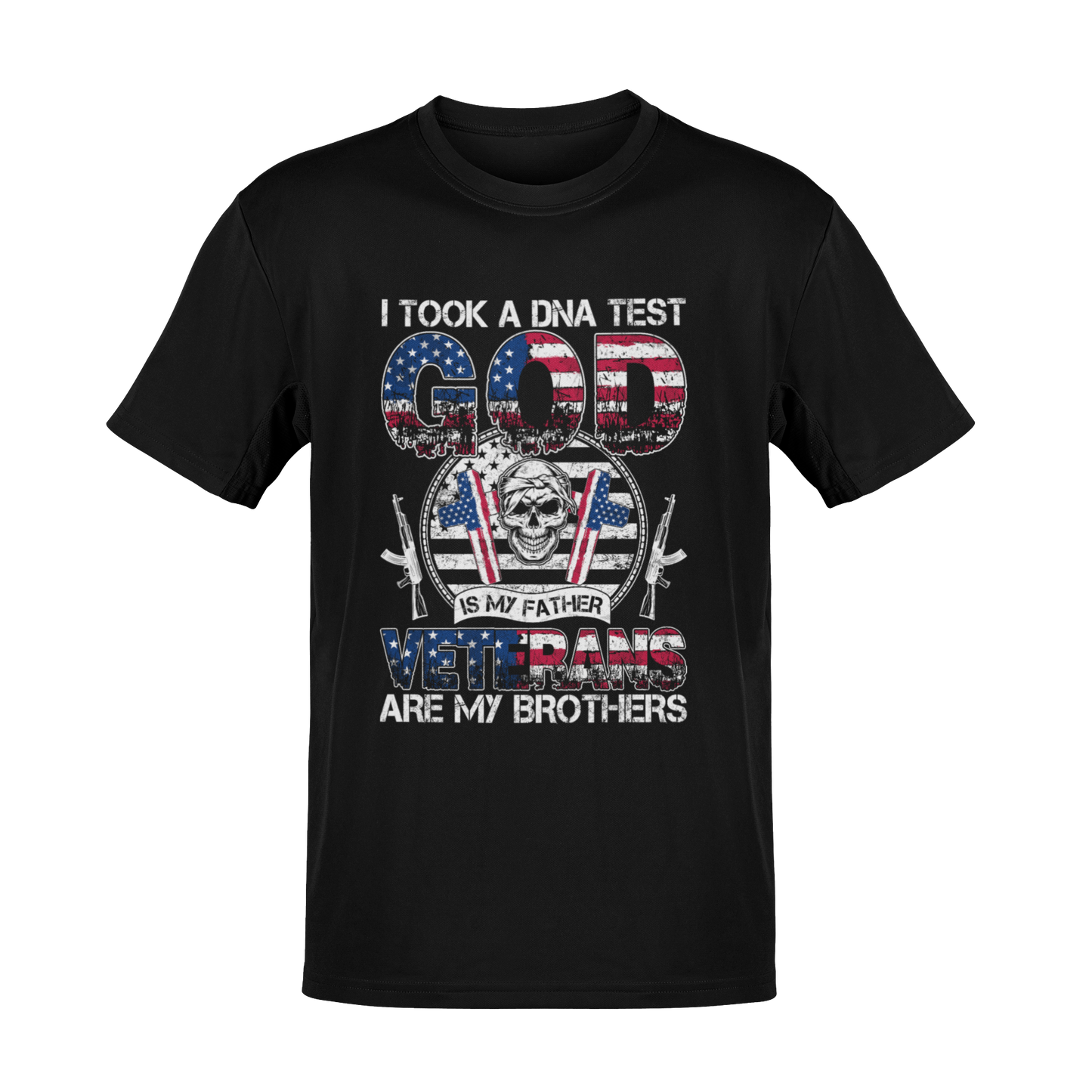 God, Veterans, and Brotherhood Red White Blue Graphic T-Shirt