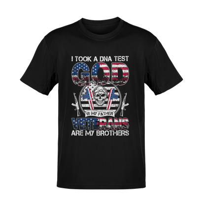 God, Veterans, and Brotherhood Red White Blue Graphic T-Shirt