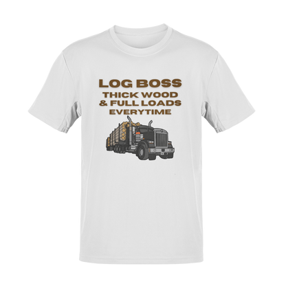 Log Boss: Thick-Wood Guaranteed Log Trucker T-Shirt