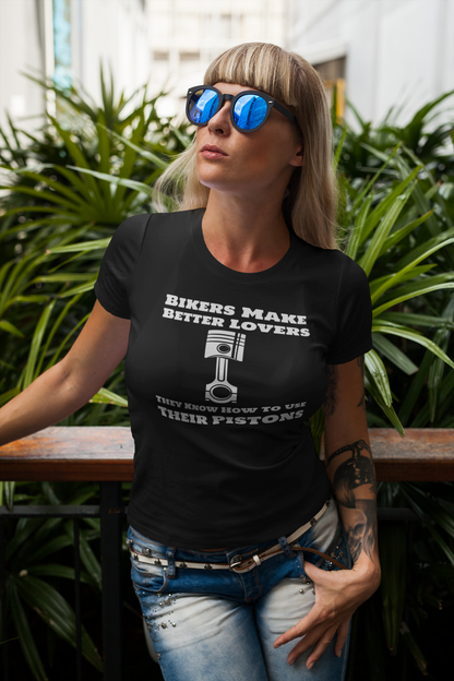 Bikers Make Better Lovers – V-Twin Pistons Graphic T-Shirt (Relaxed Fit)