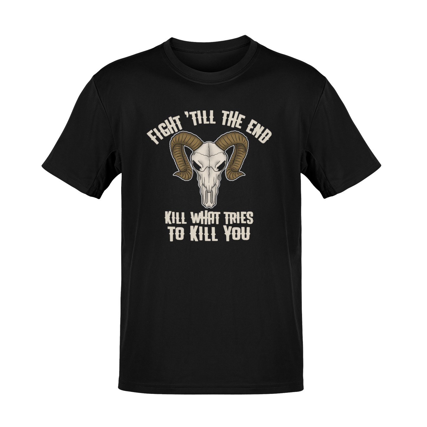 Until the End - KWTTKY - The Fight Never Stops - Vintage Biker Style Graphic T-Shirt