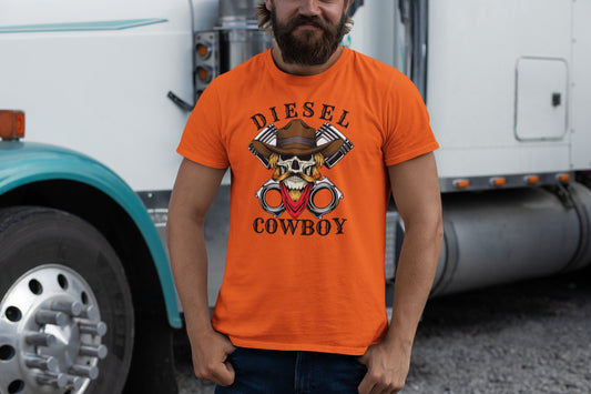 Diesel Cowboy Trucker Graphic T-Shirt – Fuel Your Freedom, Own the Road