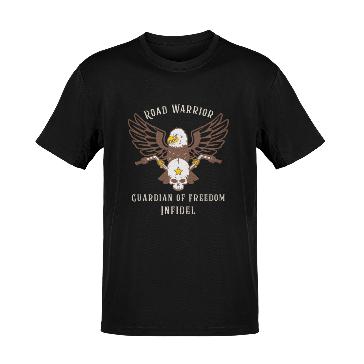 Road Warrior – Guardian of Freedom – Vintage Biker Inspired Graphic T-Shirt