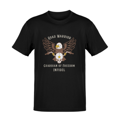 Road Warrior – Guardian of Freedom – Vintage Biker Inspired Graphic T-Shirt