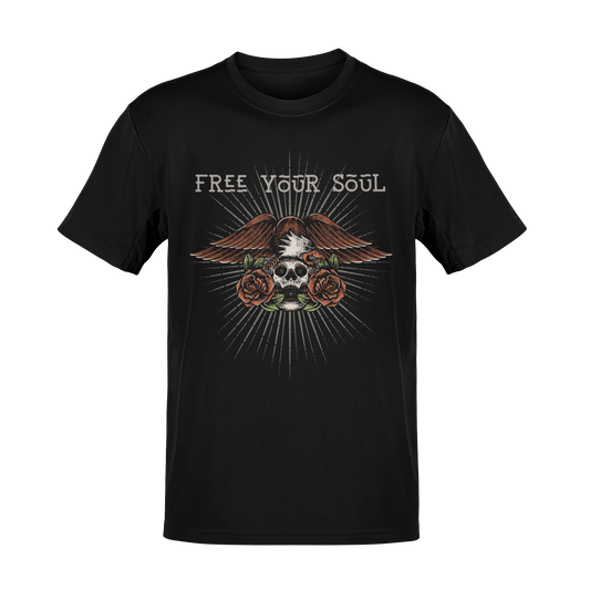 Free Your Soul - Vintage Biker and Patriotic Inspired Graphic Tee