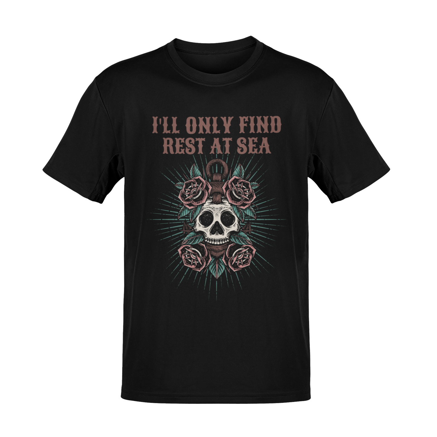 Rest at Sea Nautical Military Service Tribute Graphic T-Shirt