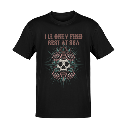 Rest at Sea Nautical Military Service Tribute Graphic T-Shirt