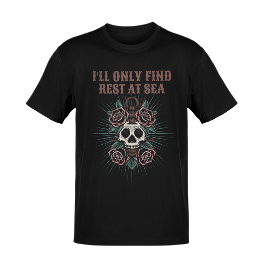 Rest at Sea Nautical Military Service Tribute Graphic T-Shirt