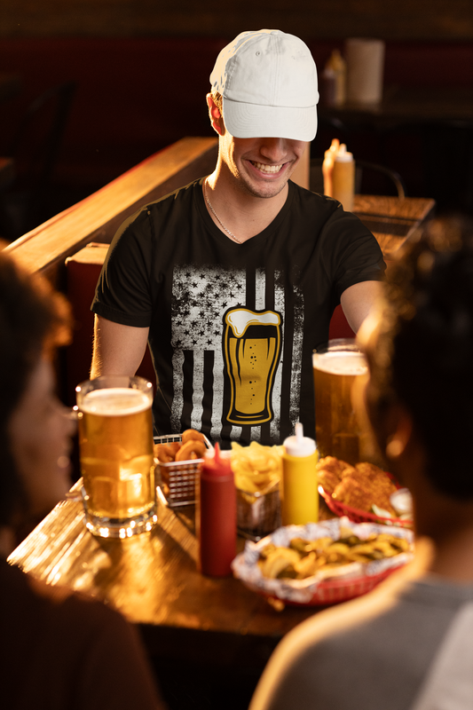 Beer Lover's Patriotic T-Shirt – Raise a Glass to Freedom