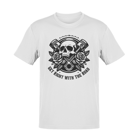 Get Right With the Road – Vintage Motorcycle Biker Graphic T-Shirt