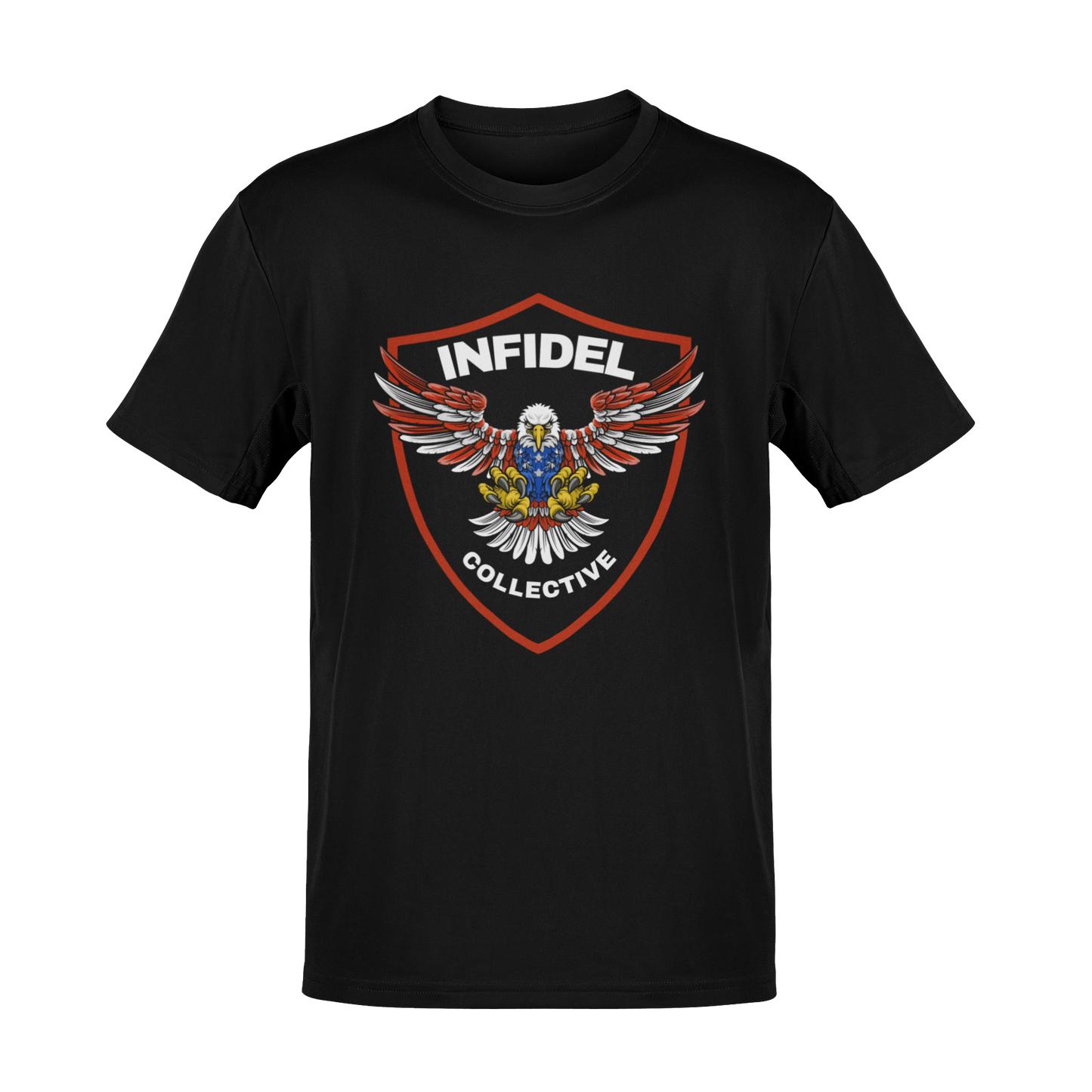 Red-Line Eagle Shield Patriotic Graphic T-Shirt