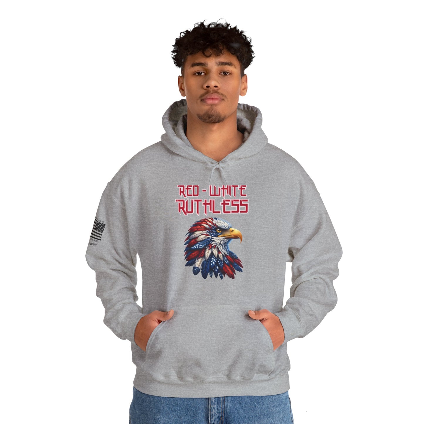 Red. White. Ruthless Eagle Hoodie