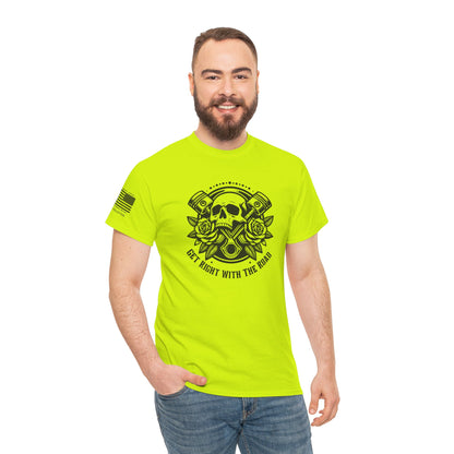 Get Right With the Road – Vintage Motorcycle Biker Graphic T-Shirt