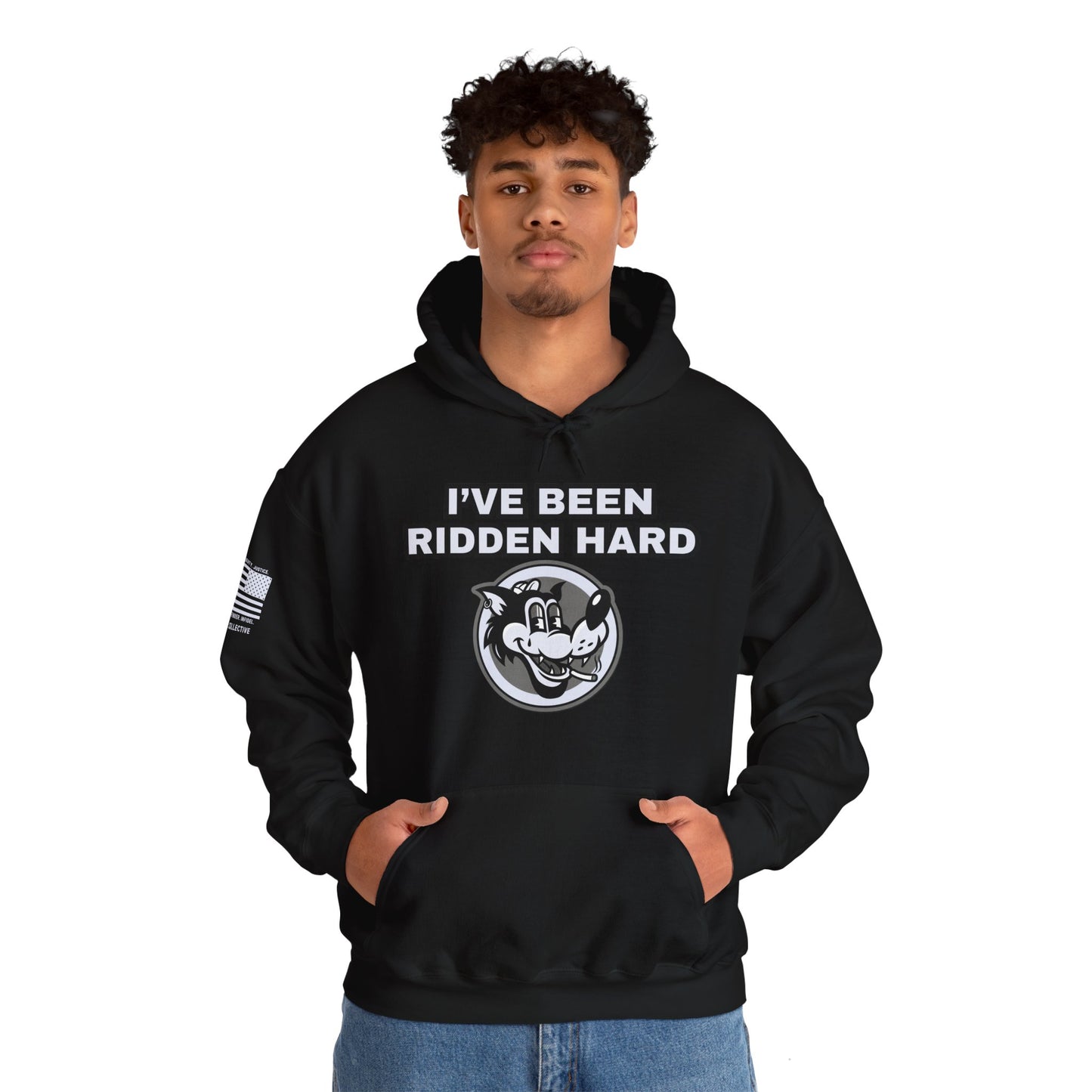 Ridden Trucker and Biker Inspired Graphic Pullover Hoodie