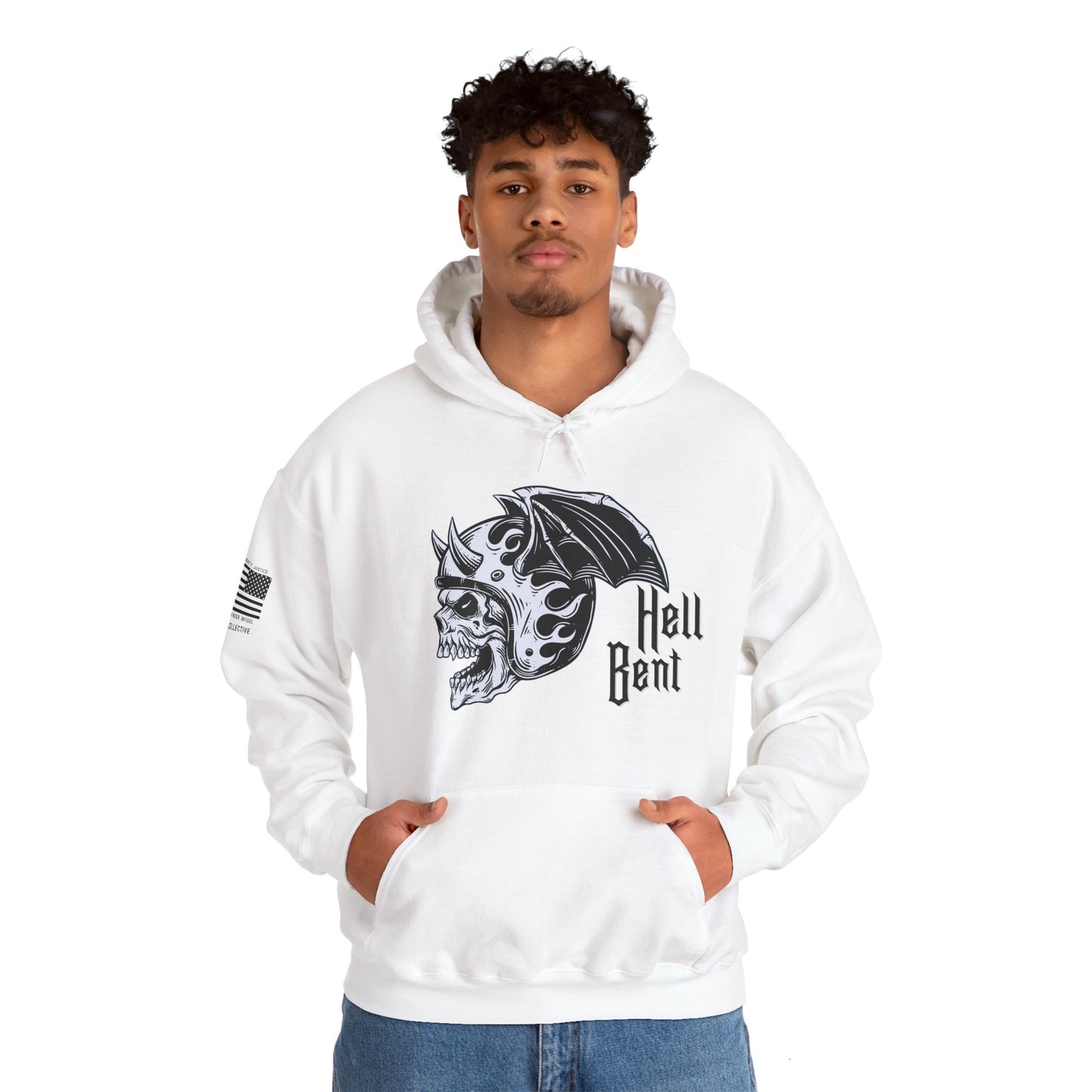 Hell-Bent and Badass Pullover Biker Inspired Graphic Hoodie