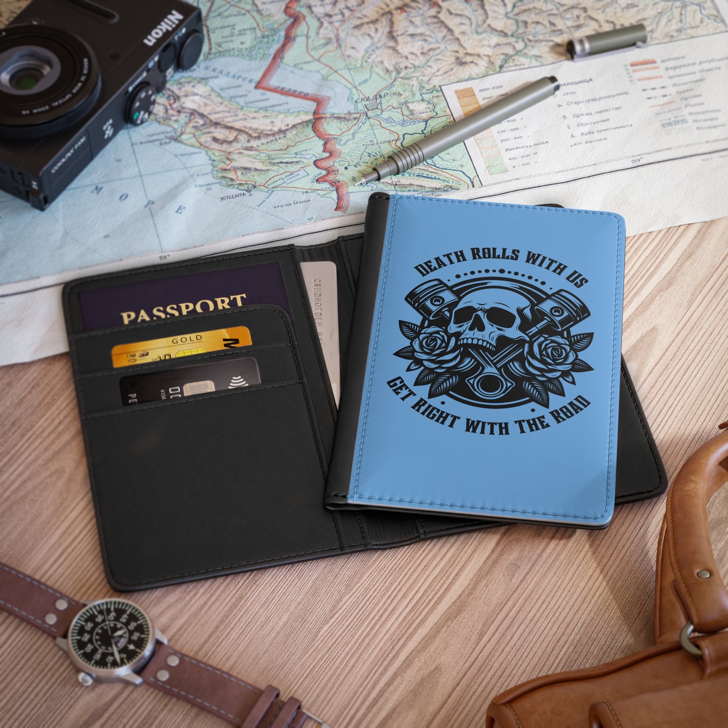 Light Blue – "Throttle Wide" RFID Passport Cover