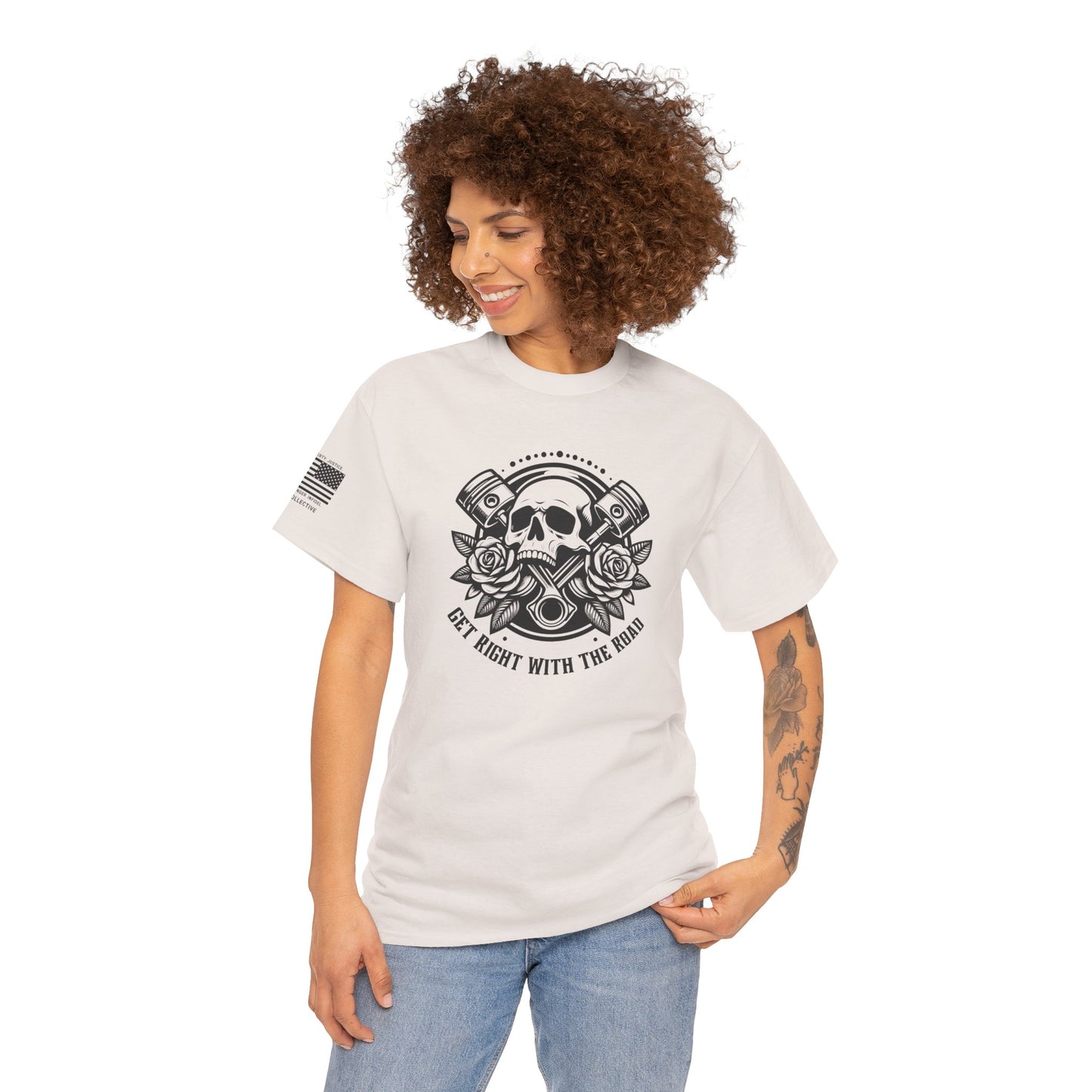 Get Right With the Road – Vintage Motorcycle Biker Graphic T-Shirt