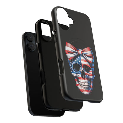 iPhone MagSafe® Cases - American Pride Bow Skull