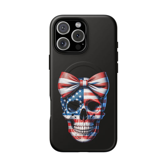 iPhone MagSafe® Cases - American Pride Bow Skull