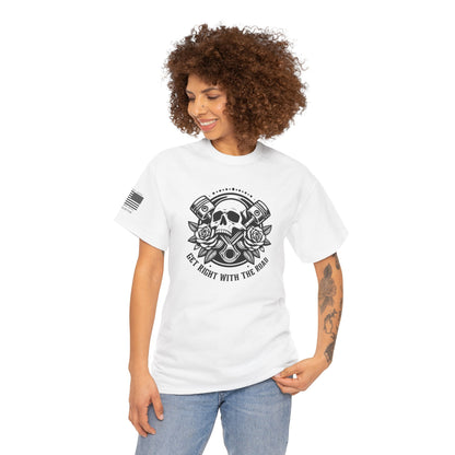 Get Right With the Road – Vintage Motorcycle Biker Graphic T-Shirt