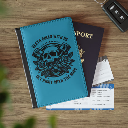 RFID-blocking passport cover with bold front design, built for rugged, fearless travelers who live life on the move.