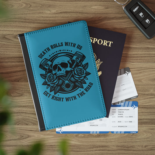 RFID-blocking passport cover with bold front design, built for rugged, fearless travelers who live life on the move.