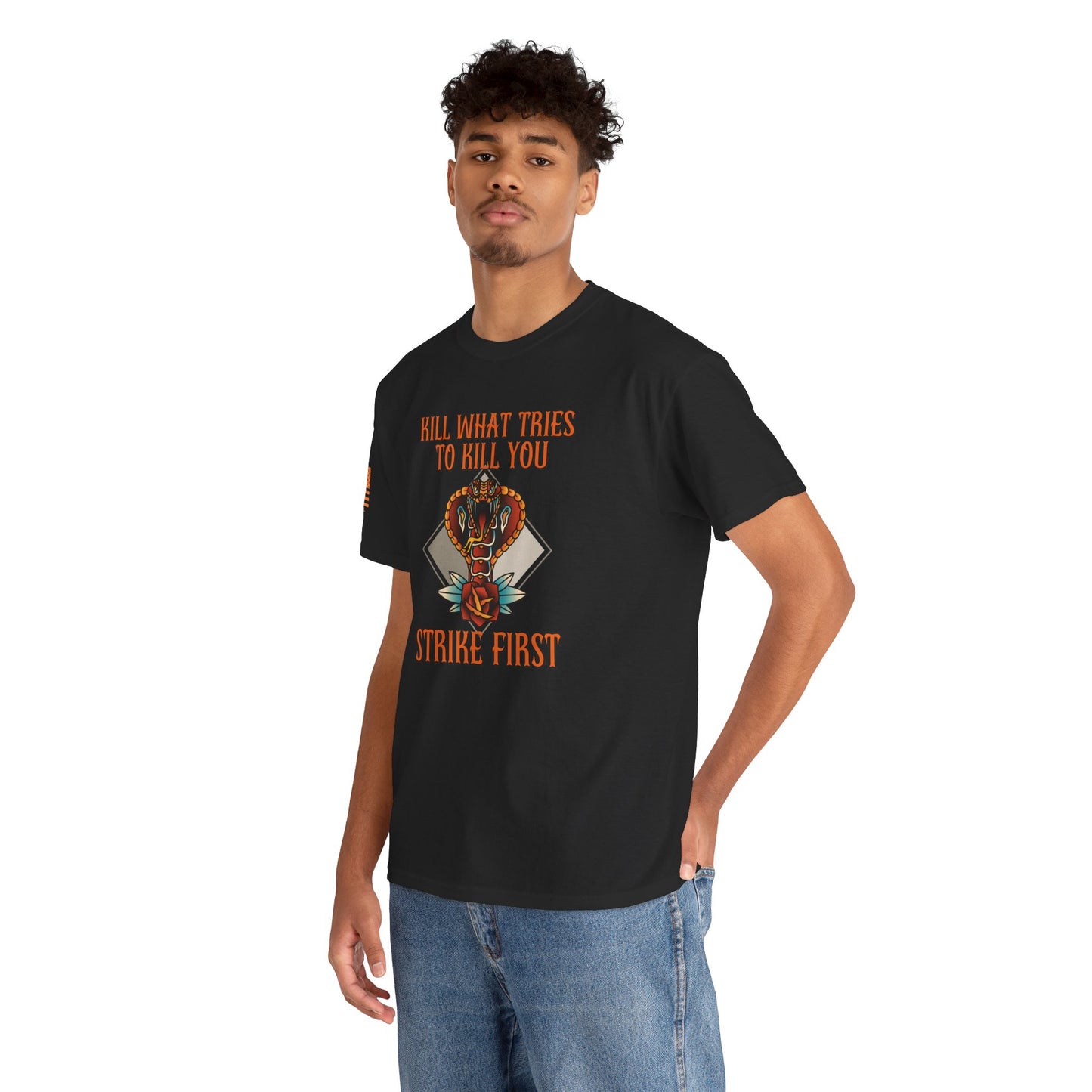 Strike First - KWTTKY - Survival is Required - Vintage Biker Graphic T-Shirt